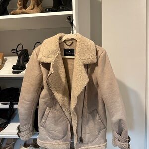 Tan Shearling Lined Jacket